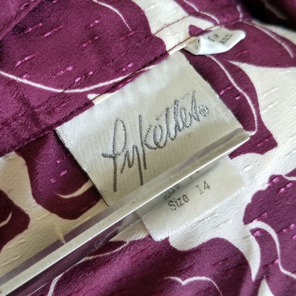 VTG 80s Pykettes Floral Secretary Blouse - Picture 8 of 8